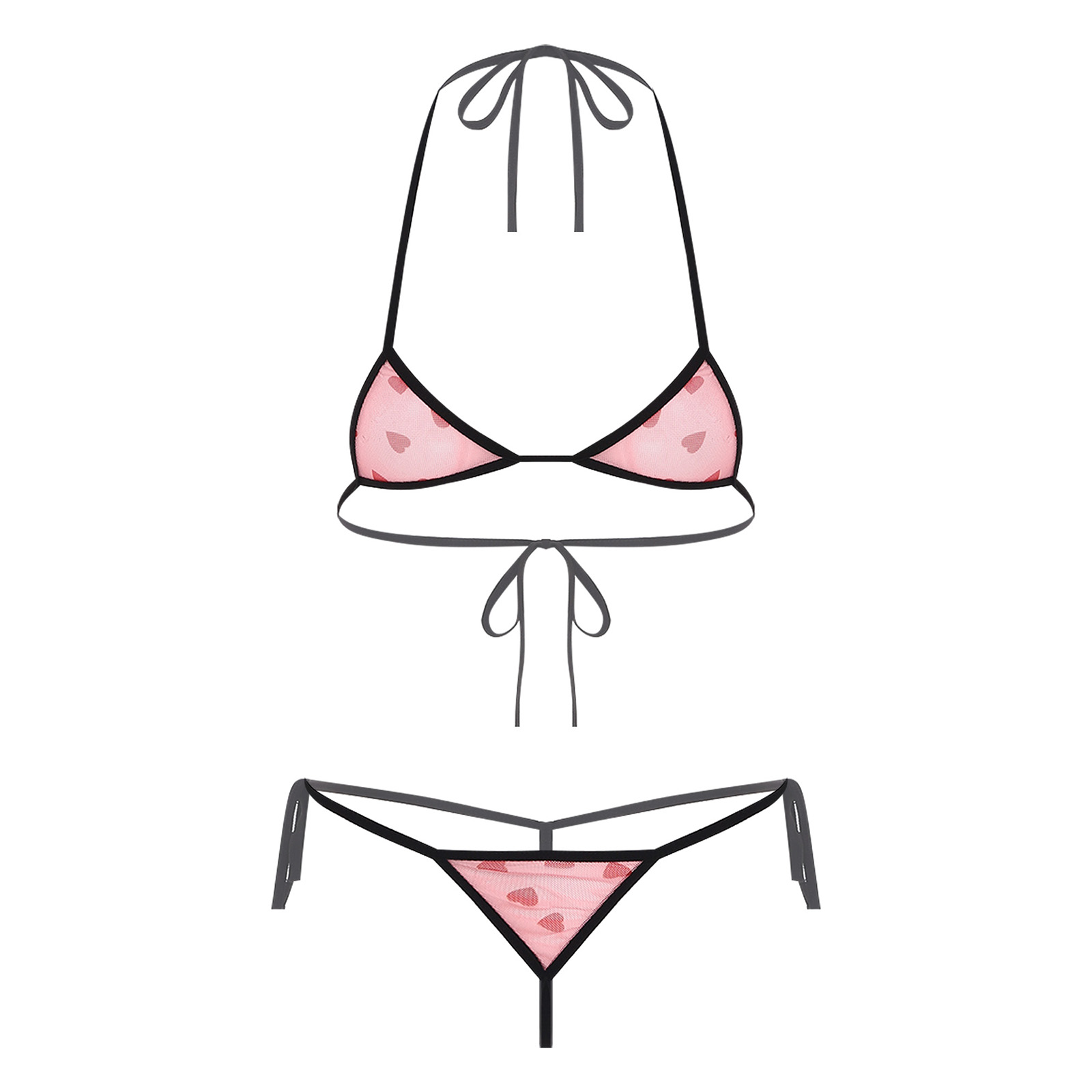 Sheer Mesh Bra - Womens Micro Mini Bikini Lingerie Underwear