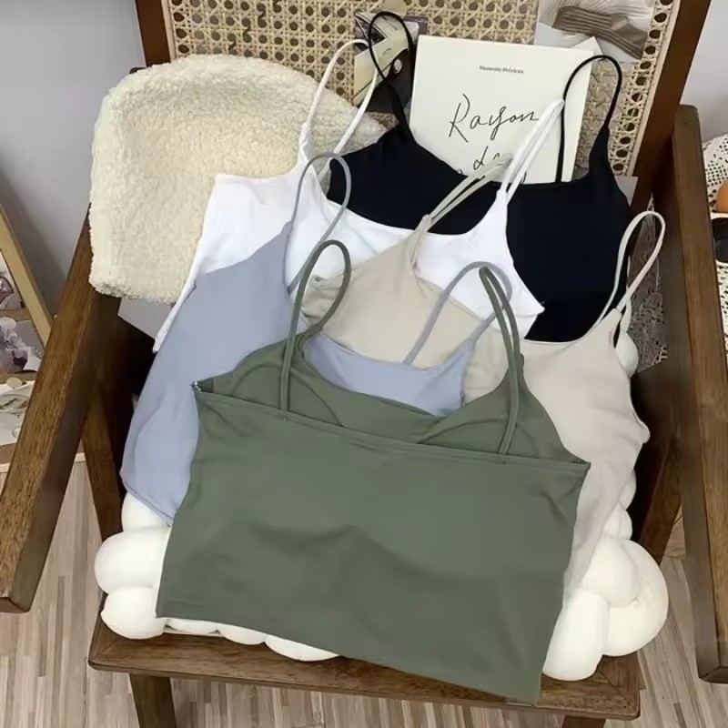 T Shirt Bra Seamless - Women Seamless Ice Silk Padded Camisole