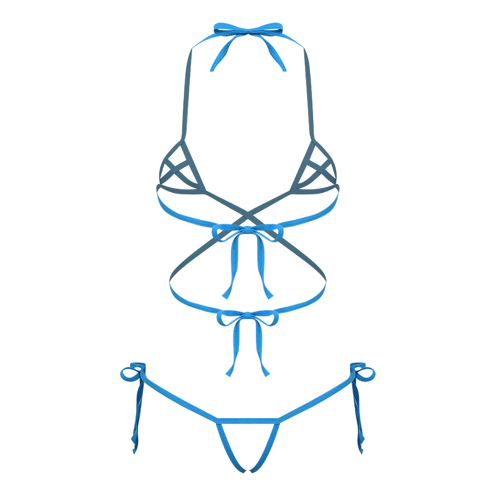 Lace Bralette Set - Womens Lingerie See Through Bikini Swimwear