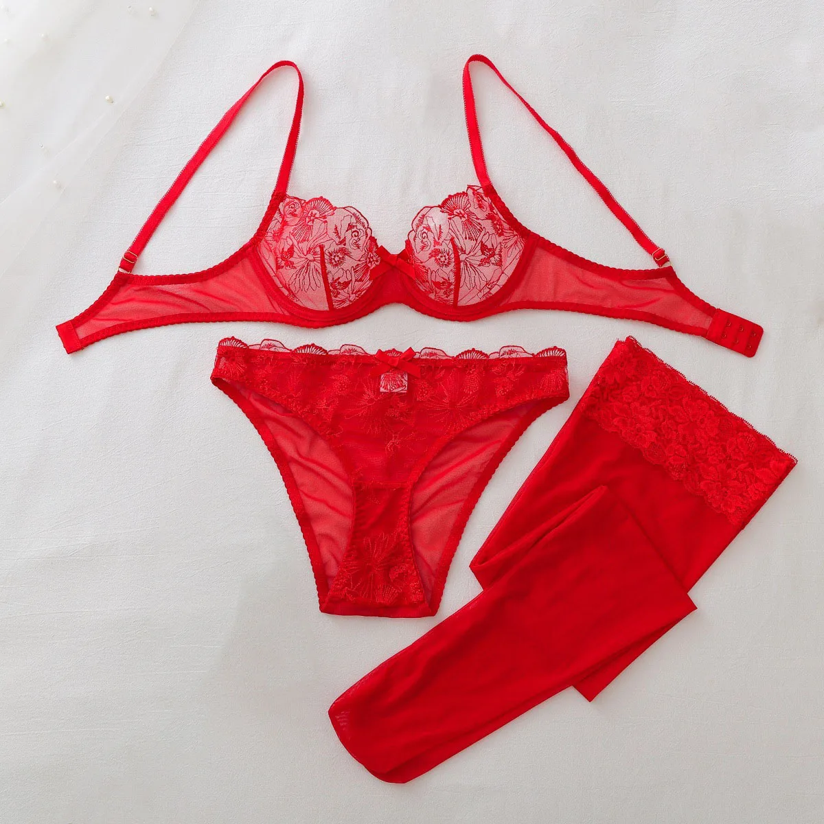 Sheer Mesh Bra - See Through Mesh Erotic set Women