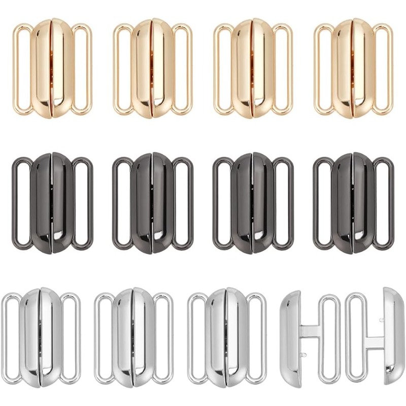 Nursing Bra Clip - 12 Sets 3 Colors Front Closing