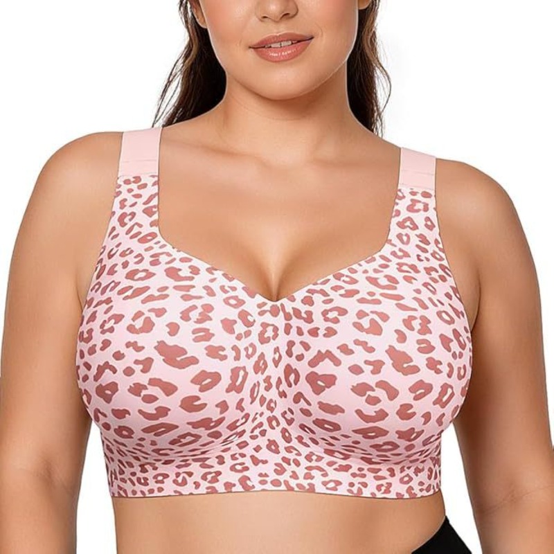 Full Coverage Bra - Leopard Jelly Bras No Underwire Push
