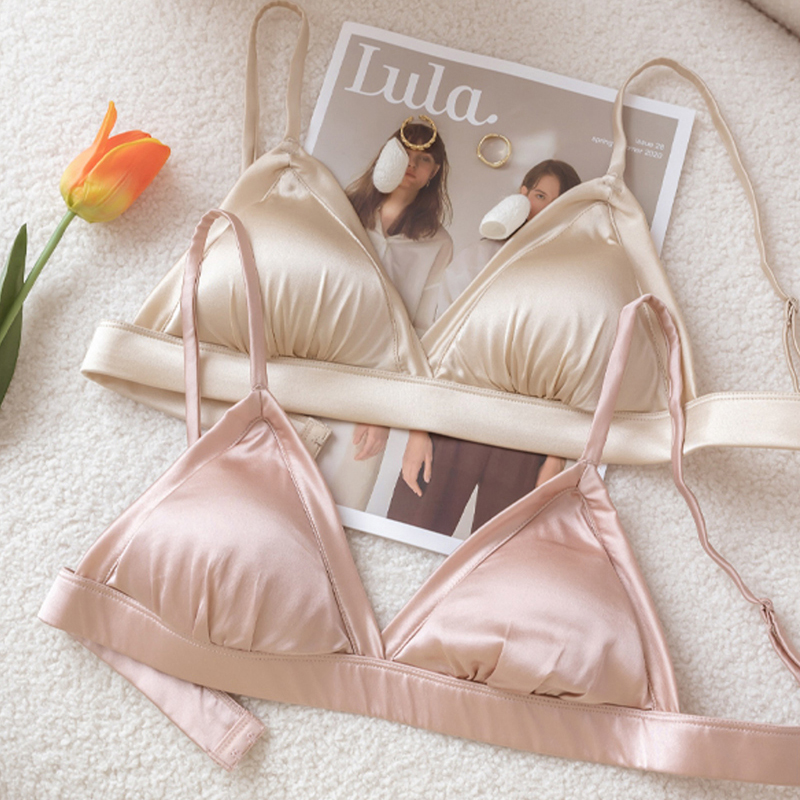 Sleep Bra Bralette - Bralettes for Women 93.8% Mulberry Silk