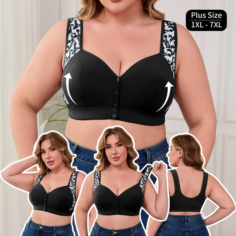 Full Coverage Bra - XL-7XL Plus Size Front Buckle Bra