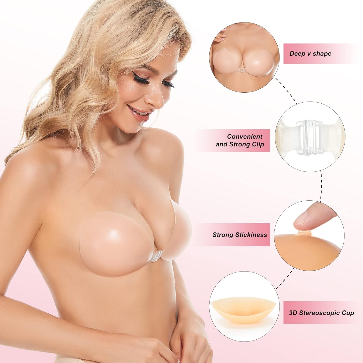 Sticky Bra Push Up Adhesive Br - огляд і ціна Strapless Bra Adhesive