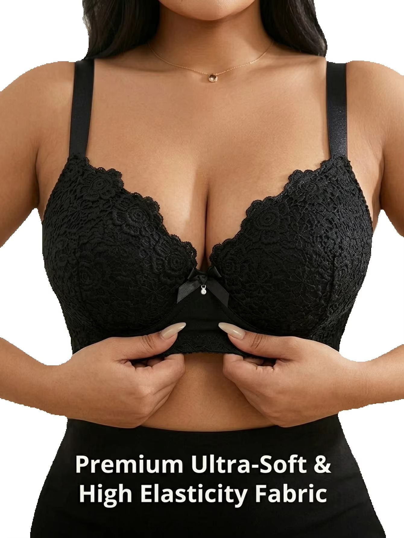 Women Plus Size Floral Push Up - огляд і ціна Plunge Bra Push Up