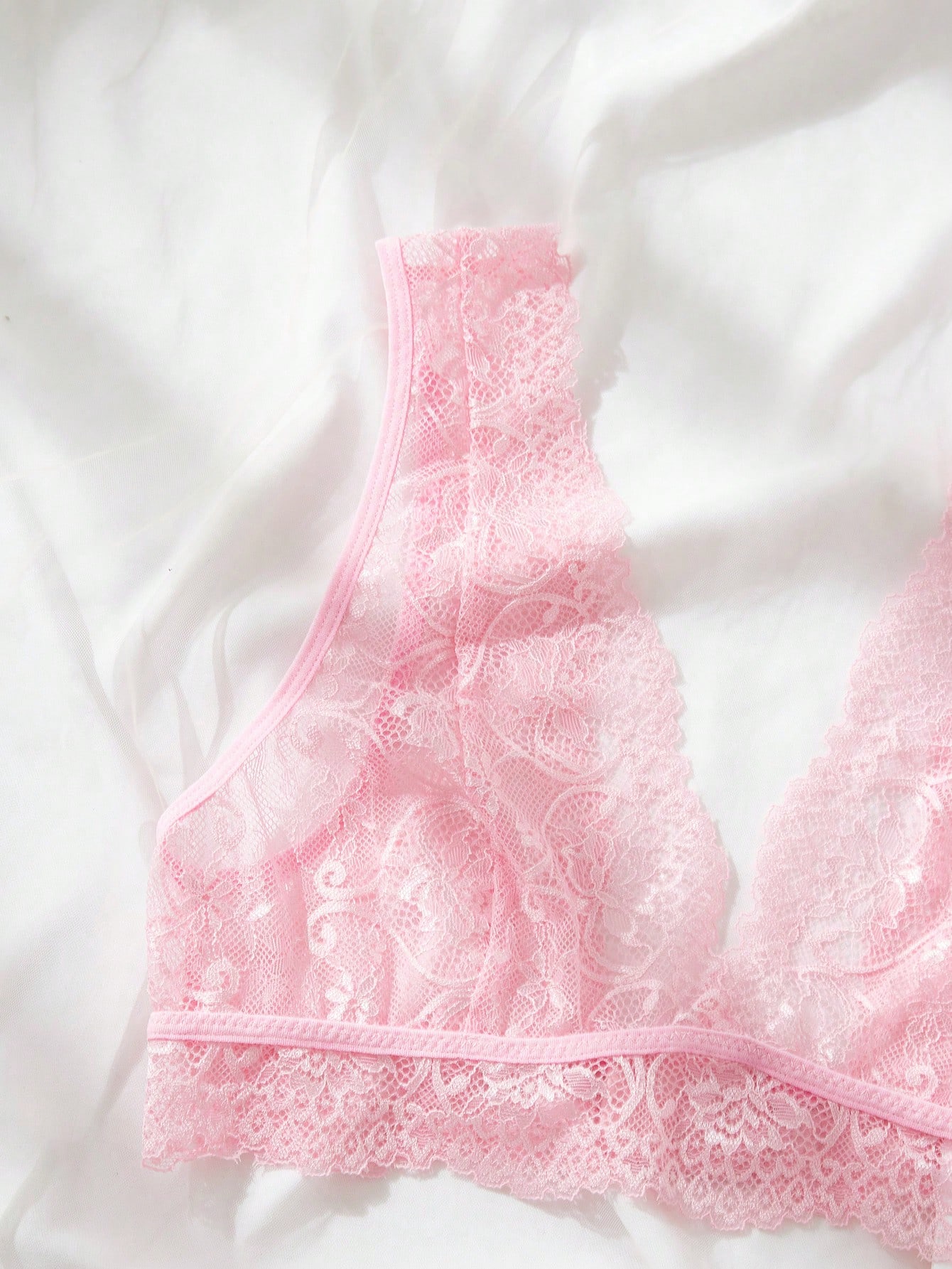 Pink Lace Lingerie Set Sheer F - огляд і ціна Lace Bralette Set