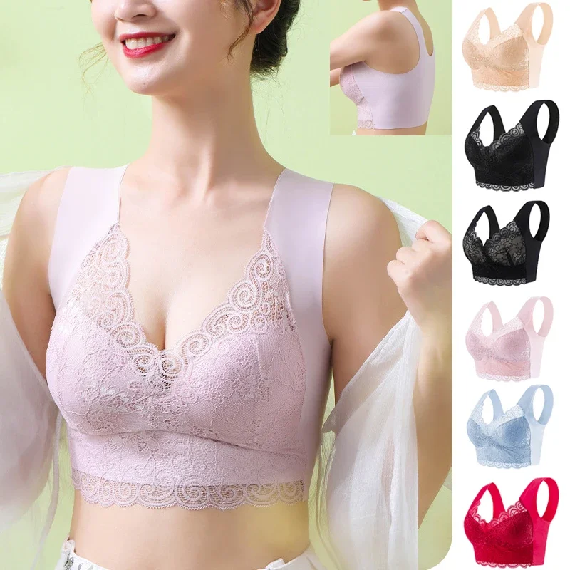 1pcs Ice Silk Seamless Lace Br - огляд і ціна Sleep Bra Bralette