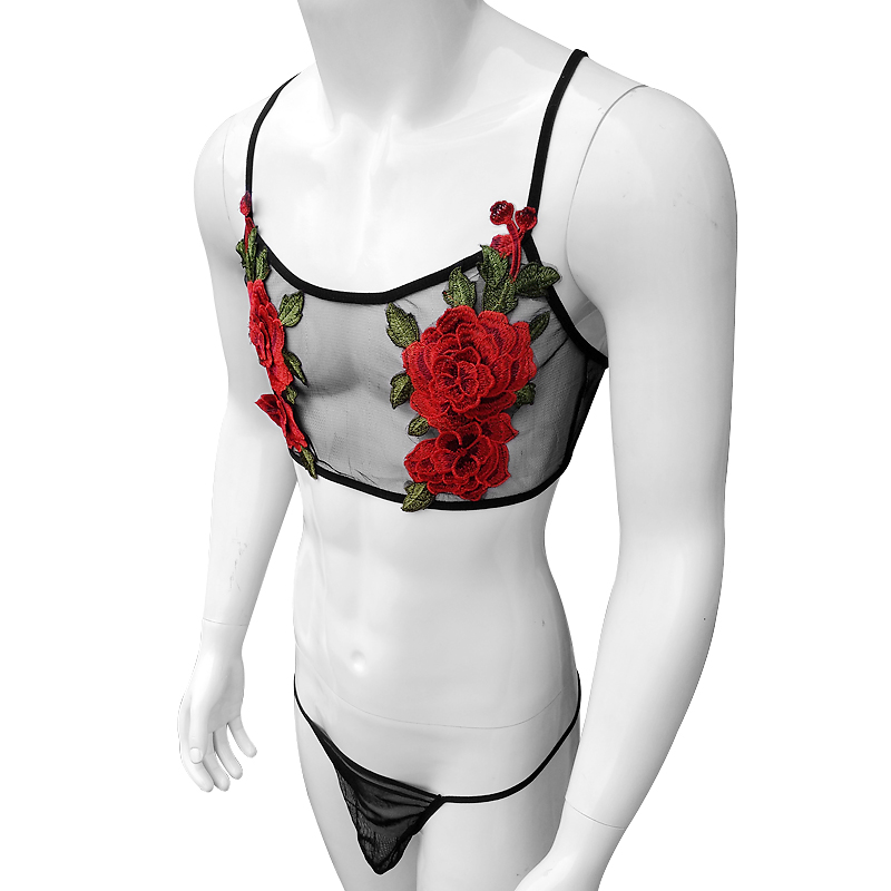 Sexy Embroidery Mens See Throu - огляд і ціна Sheer Mesh Bra